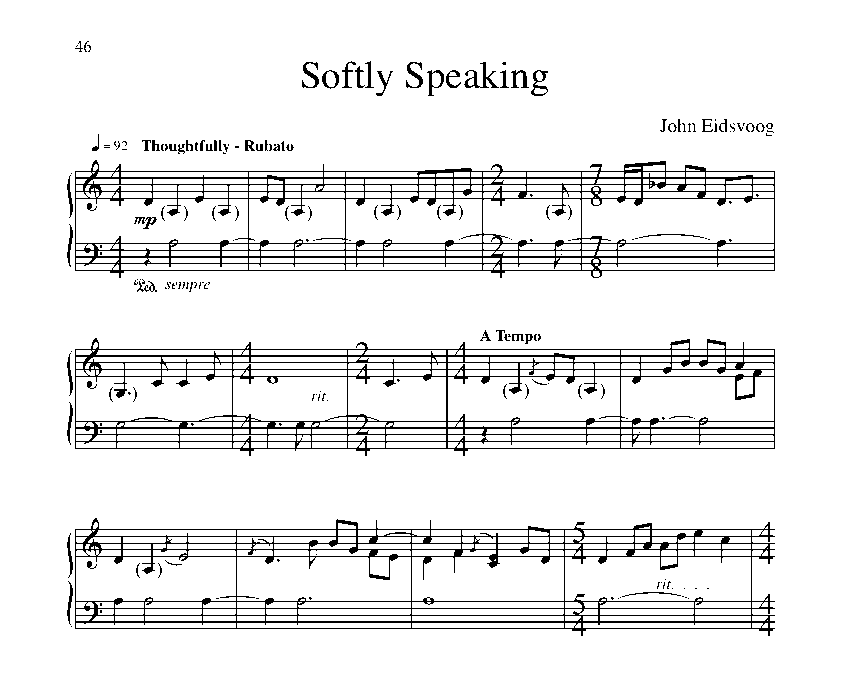 Softly Speaking sheet music and <b>FREE</b> MP3